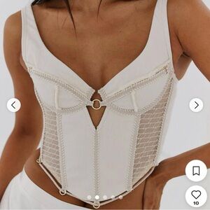 Bydee Cream Corset Top NWT